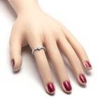 Pierścionek z Białego Złota z Brylantami Serduszko