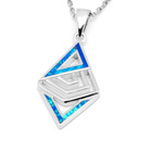 Srebrna Zawieszka Romb z Niebieskim Opalem