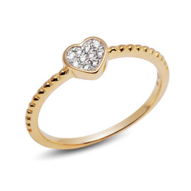 Srebrny Pierścionek Serduszko Pokryty Złotem