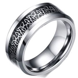 Gładka Obrączka z Wolframu z Aplikacją