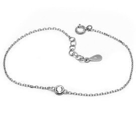 Srebrna Bransoletka z Kółkiem i Cyrkonią