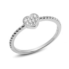 Srebrny Pierścionek Serce Wysadzane Cyrkoniami