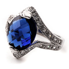 Srebrny Pierścionek z Szafirowym Kamieniem