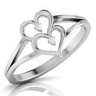 Pierścionek Białe Złoto Dwa Serca Dla Zakochanych