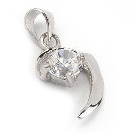 Srebrna Zawieszka Biała Cyrkonia