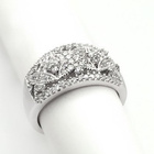 Pierścionek Srebrny Wysadzany Białymi Cyrkoniami