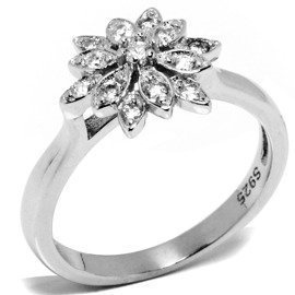 Srebrny Pierścionek Pąk z Cyrkoniami