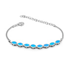 Srebrna Bransoletka z Niebieskim Opalem