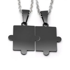 Komplet 2 Naszyjników dla Pary Puzzle
