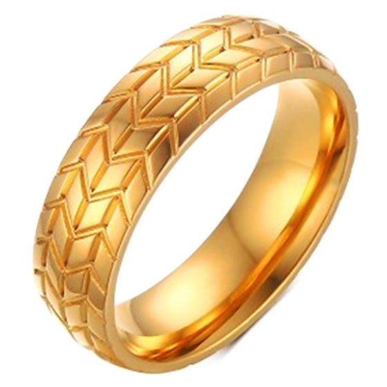 Pozłacana Obrączka ze Stali Chirurgicznej