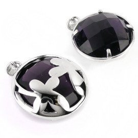 Srebrna Dwustronny Fioletowy Talizman