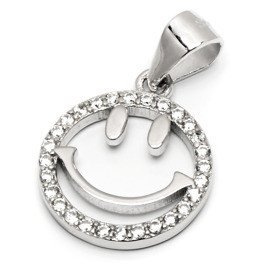 Zawieszka Srebrna Buźka z Białymi Cyrkoniami