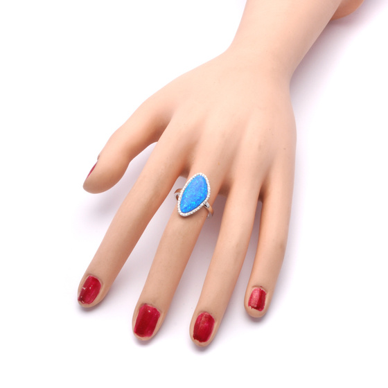 Srebrny Szeroki Pierścionek z Opalem i Cyrkoniami