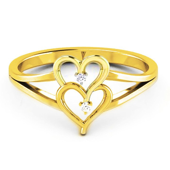 Pierścionek Złoty 375 Dwa Serca Dla Zakochanych