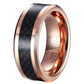 Obrączka z Wolframu Czarna Aplikacja Damsko Męska