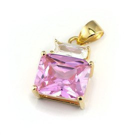 Srebrna Zawieszka Złota z Różową Cyrkonią nr.5850