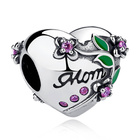 Srebrna Zawieszka Przwieszka Serce Napis Mom