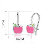 Srebrne Kolczyki Różowe Jabłuszka