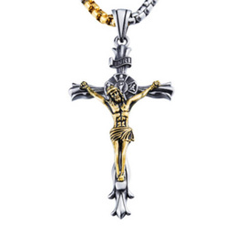 Zawieszka Krzyż z Jezusem Stal Szlachetna
