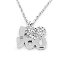 Srebrny Naszyjnik I LOVE YOU z Cyrkoniami