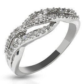 Pierścionek Srebrny z Brylantowymi Cyrkoniami