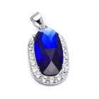 Srebrny Wisiorek Zawieszka z Szafirową Cyrkonią