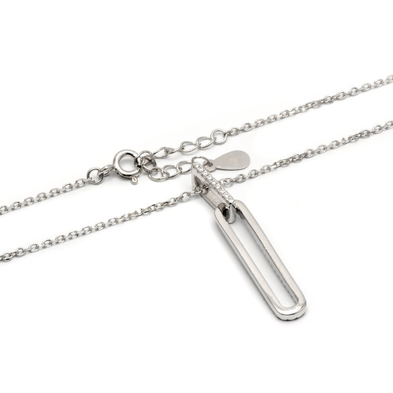 Damski Srebrny Naszyjnik z Cyrkoniami