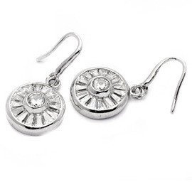 Srebrne Kolczyki Koła z Białymi Cyrkoniami