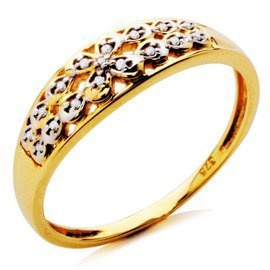 Złota Obrączka Wysadzana Brylantami