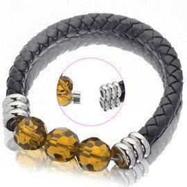 Damska Bransoletka z Czarnej Naturalnej Skóry