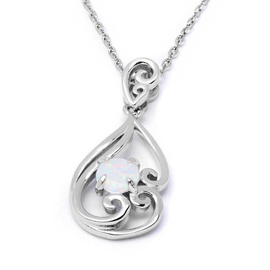 Srebrny Naszyjnik z Białym Opalem