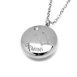 Naszyjnik Znak Zodiaku Bliźnięta Stal Szlachetna