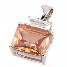 Srebrna Zawieszka Pomarańczowa Cyrkonia
