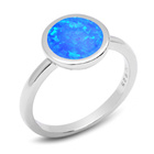 Srebrny Pierścionek Kształt Kółka z Opalem