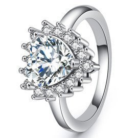 Pierścionek Srebrny Serduszko z Cyrkonią