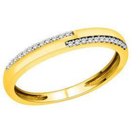 Złota Obrączka 375 z Diamentami Szlif Brylantowy