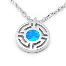 Srebrny Naszyjnik z Niebieskim Opalem