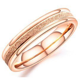 Różowo Złota Obrączka ze Stali Szlachetnej