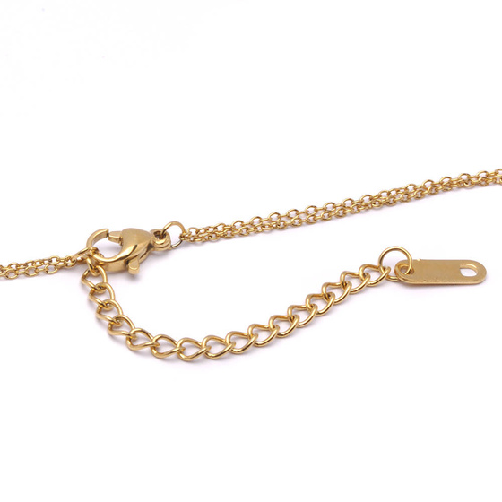 Złoty Naszyjnik z Cyrkoniami Stal Szlachetna