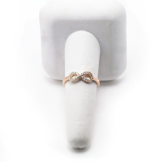 Pierścionek Srebrny Złota Nieskończoność