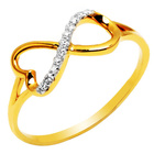 Złoty Pierścionek z Brylantami Nieskończoność