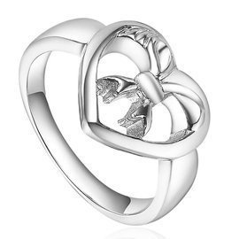 Pierścionek Srebrny Kształt Serca