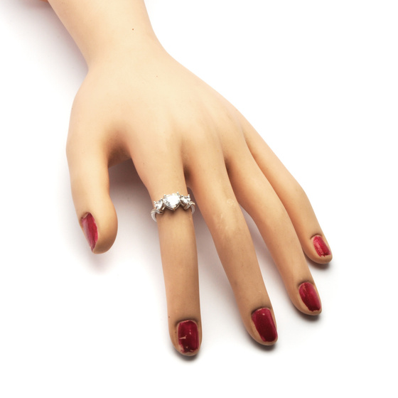 Pierścionek Srebrny Trzy Serca