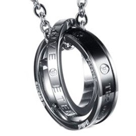 Naszyjnik ze Stali Szlachetnej Dwie Obrączki