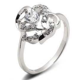 Srebrny Pierścionek Przeplataniec z Cyrkoniami