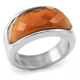 Pierścionek z Brązowym Kamieniem Stal Szlachetna