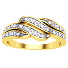 Złoty Pierścionek 375 Przeplatany z Brylantami