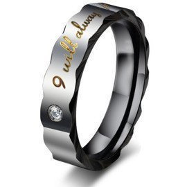 Obrączka Stal Szlachetna z Diamentową Cyrkonią