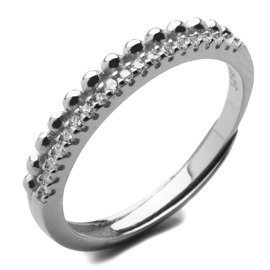 Srebrny Pierścionek z Cyrkoniami Regulowany