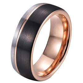 Obrączka z Wolframu Trikolor Damsko Męska